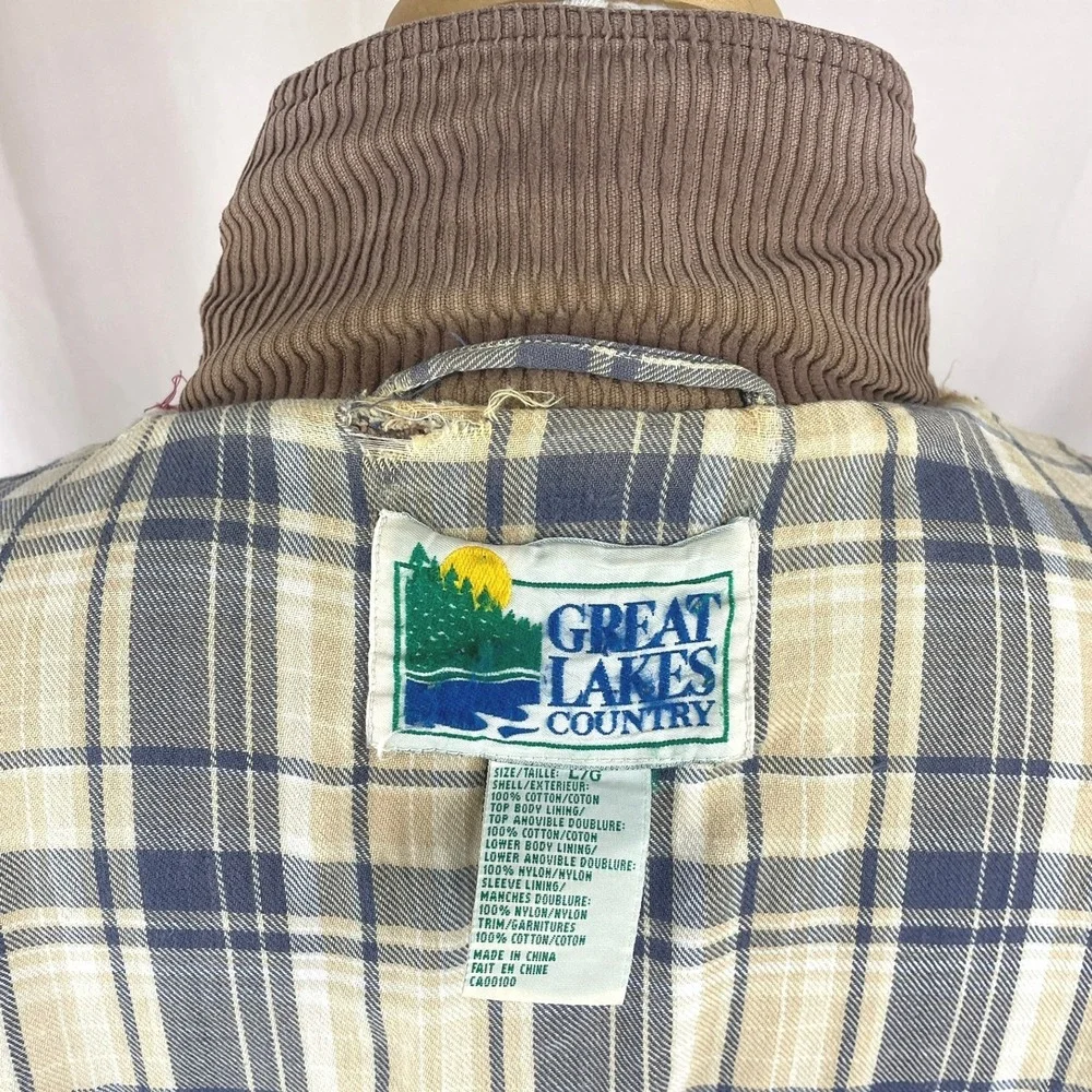 Vintage 90s Chore Barn Jacket (L)‎ Red Cotton Gorpcore Cabin Normcore Distressed